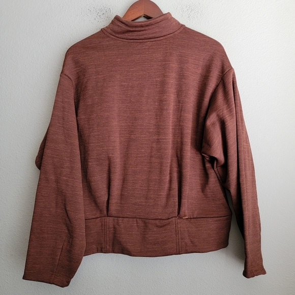 Athleta Altitude Polartec Half Zip Sweatshirt in Mahogany Heather size L NWT - Picture 2 of 11